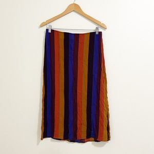 American Eagle Outfitters Striped Midi Skirt - Multicolor